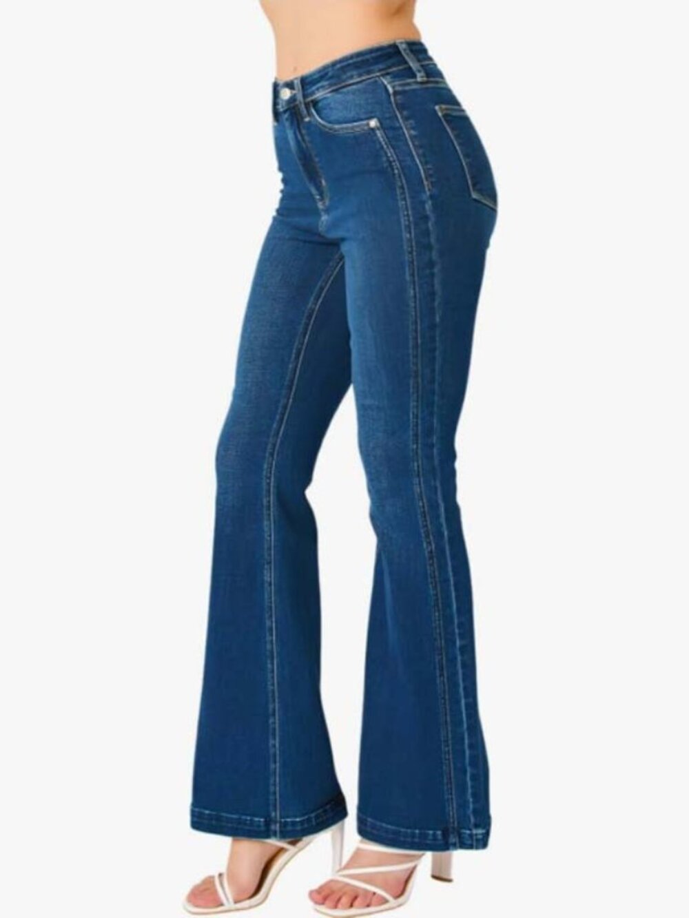 High-Rise Dark Blue Bootcut Women's Jeans